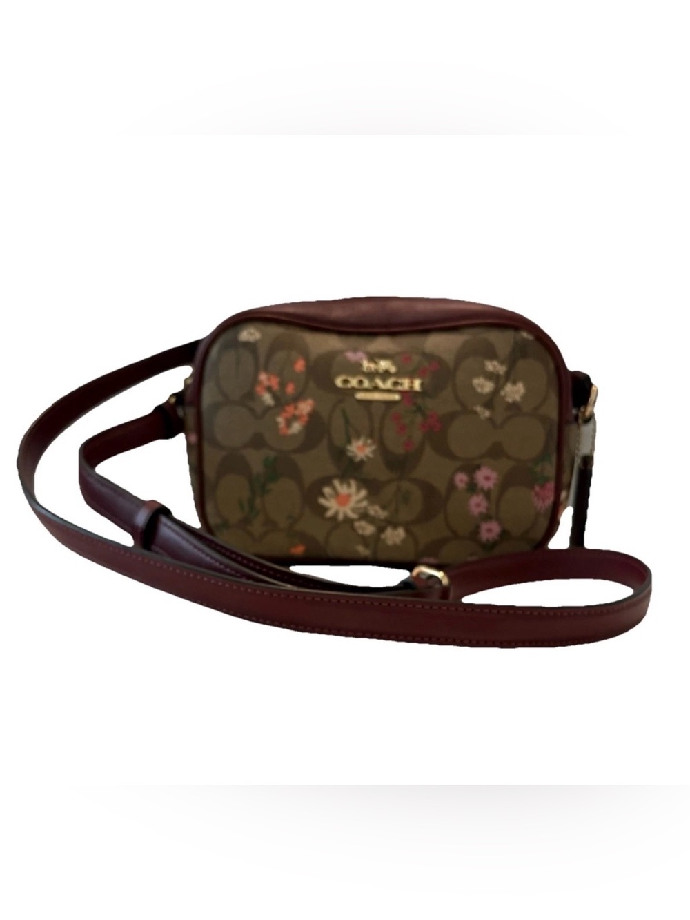 Coach Mini Jamie Signature Wild Flower Camera Bag Crossbody
